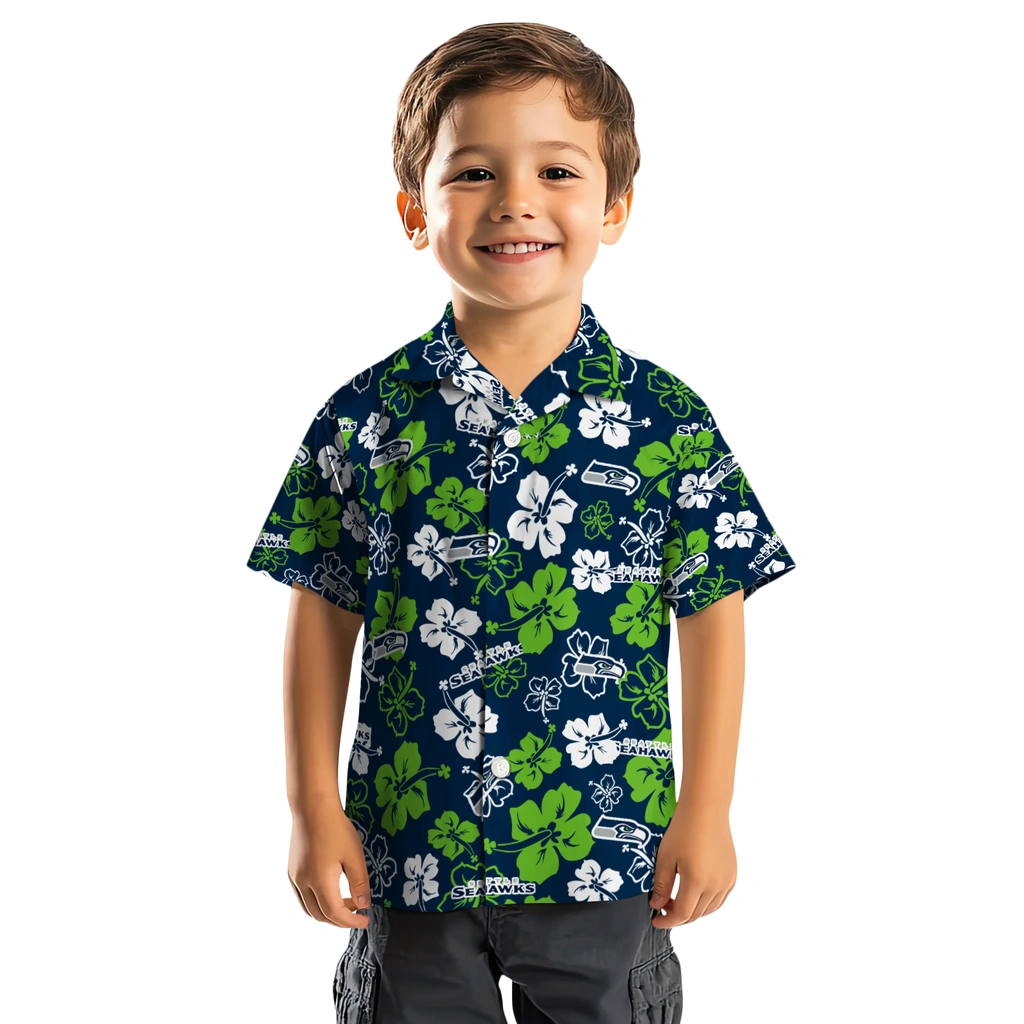 Seattle Seahawks Hawaiian Shirt - Hibiscus Flower Design seattle seahawks hibiscus bloom blue hawaiian shirts top rated
