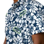 Seattle Seahawks Hawaiian Shirt – Hibiscus Motif