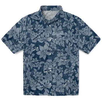 seattle seahawks hibiscus oasis blue hawaiian shirts best selling