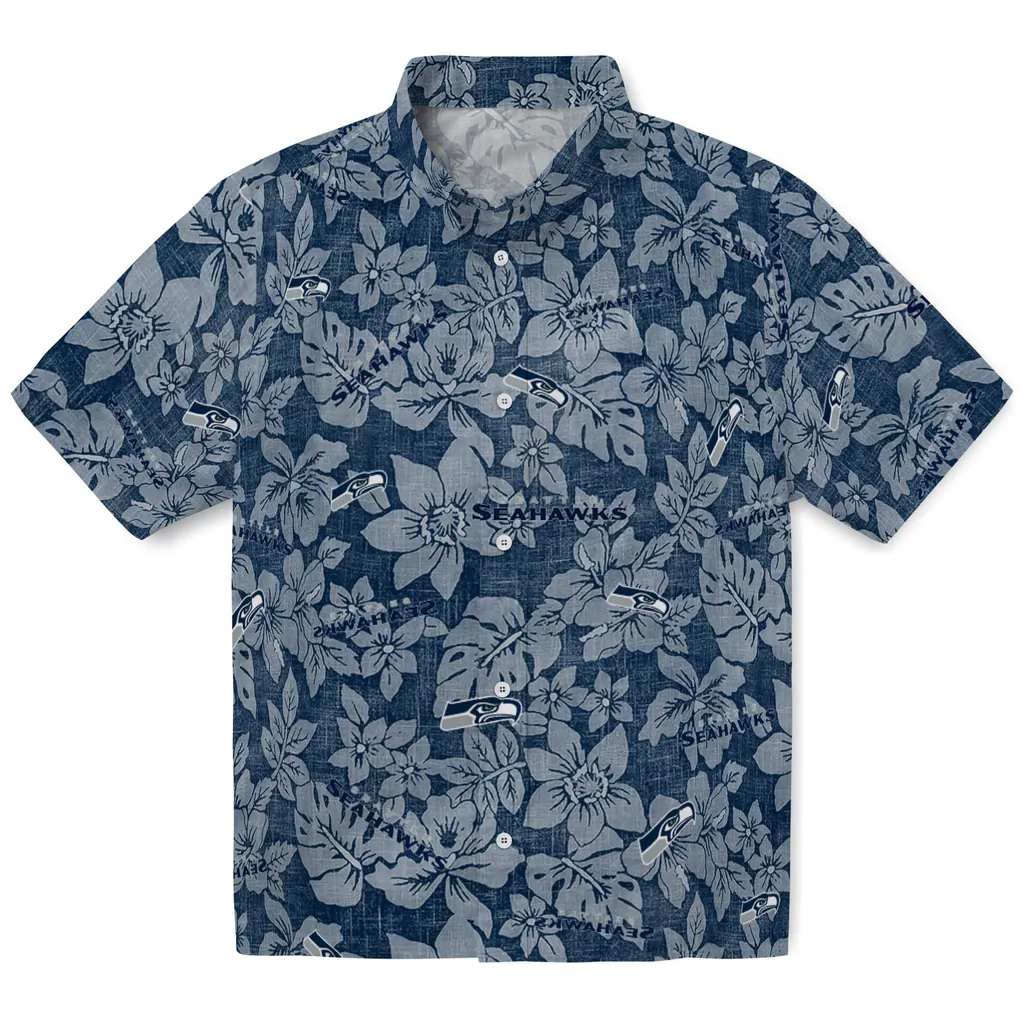 Seattle Seahawks Hawaiian Shirt - Hibiscus Oasis seattle seahawks hibiscus oasis blue hawaiian shirts best selling