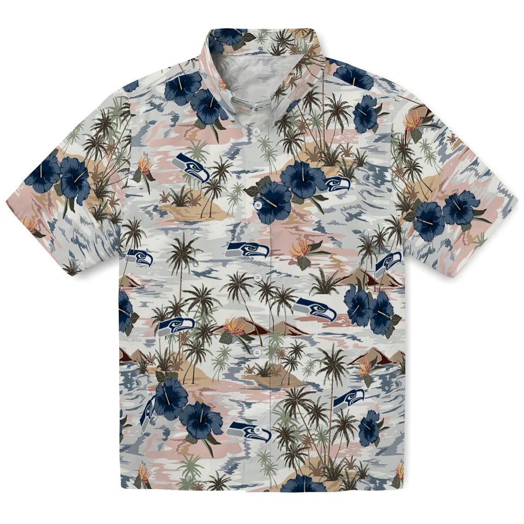 Seattle Seahawks Hawaiian Shirt - Hibiscus Seaside seattle seahawks hibiscus seaside white hawaiian shirts best selling