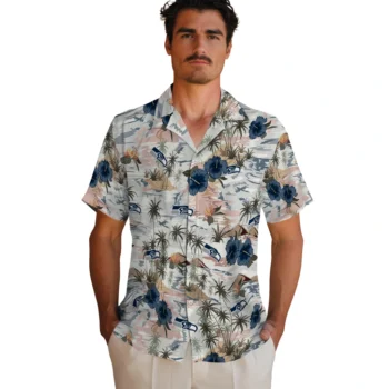 seattle seahawks hibiscus seaside white hawaiian shirts fashion forward