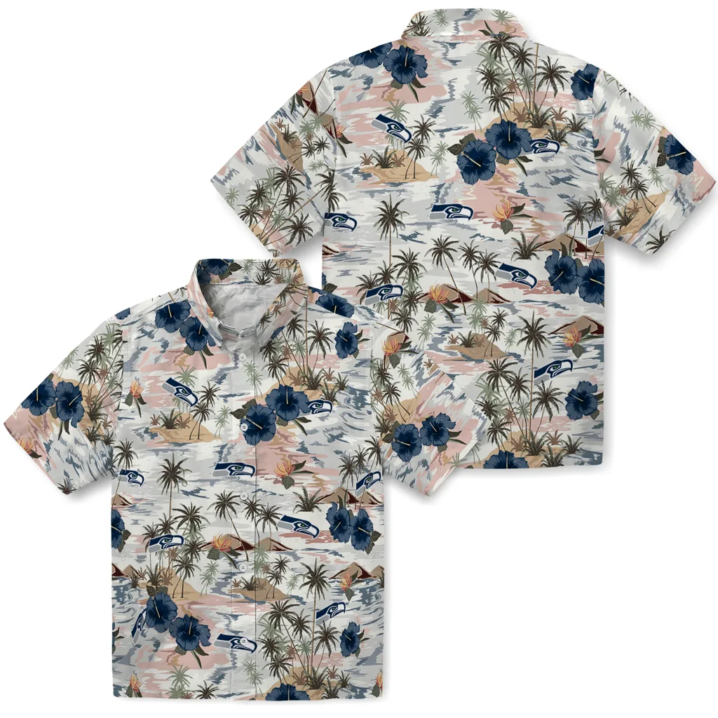 Seattle Seahawks Hawaiian Shirt - Hibiscus Seaside seattle seahawks hibiscus seaside white hawaiian shirts high quality