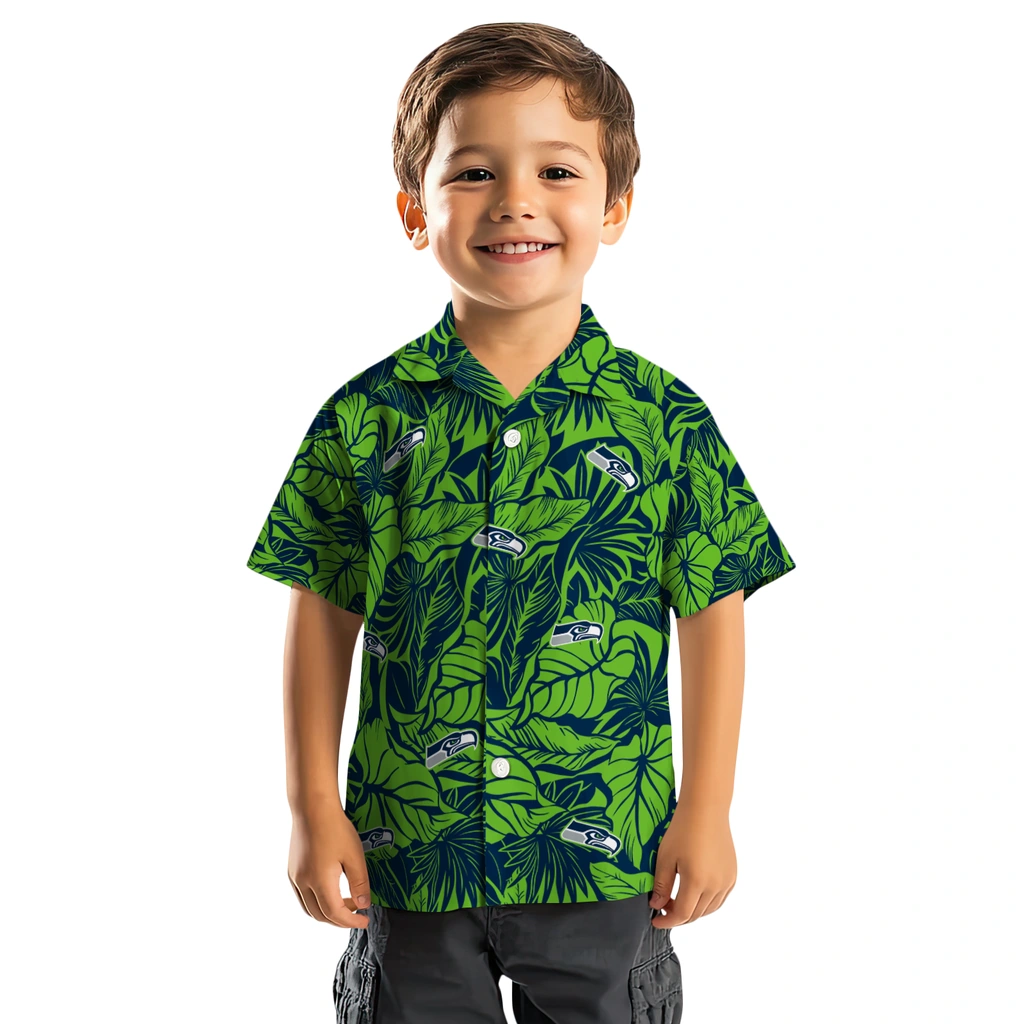 Seattle Seahawks Hawaiian Shirt - Monstera Layer seattle seahawks monstera layer blue hawaiian shirts top rated