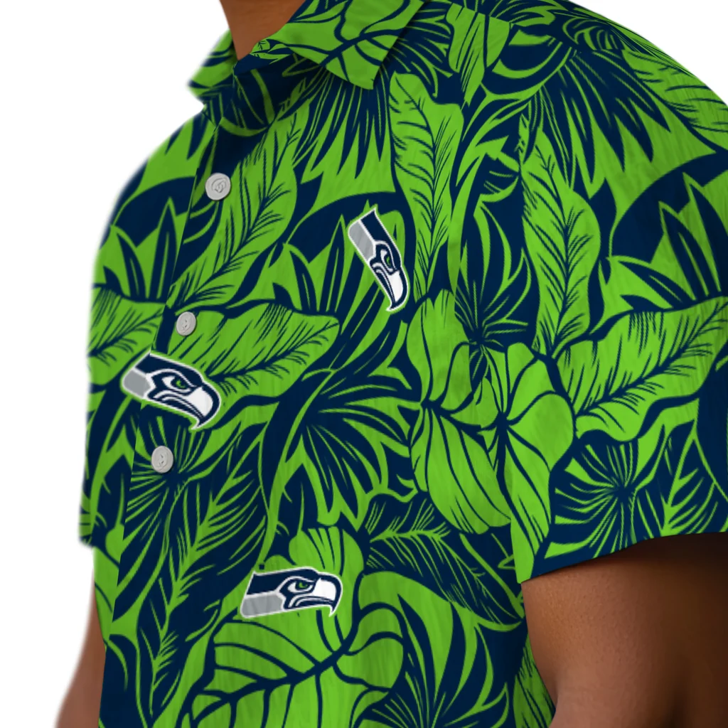 Seattle Seahawks Hawaiian Shirt - Monstera Layer seattle seahawks monstera layer blue hawaiian shirts trendy