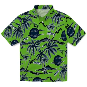 seattle seahawks palm sunset hawaiian shirts best selling