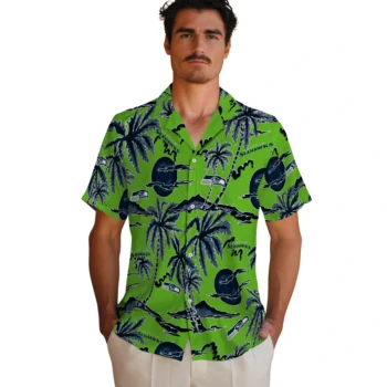 seattle seahawks palm sunset hawaiian shirts fashion forward