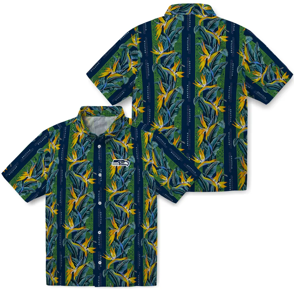 Seattle Seahawks Hawaiian Shirt - Paradise Vines seattle seahawks paradise vines blue hawaiian shirts high quality