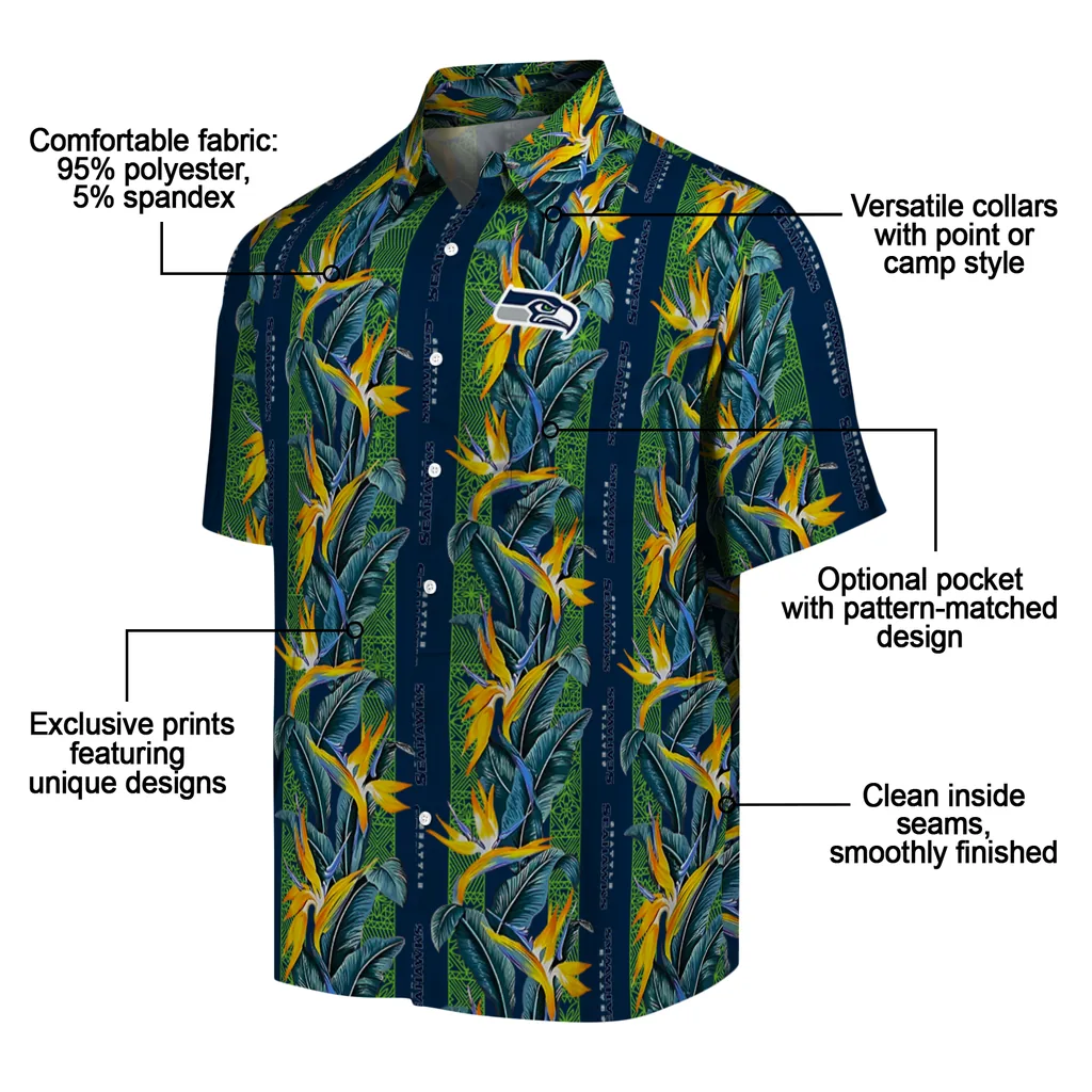 Seattle Seahawks Hawaiian Shirt - Paradise Vines seattle seahawks paradise vines blue hawaiian shirts new arrival