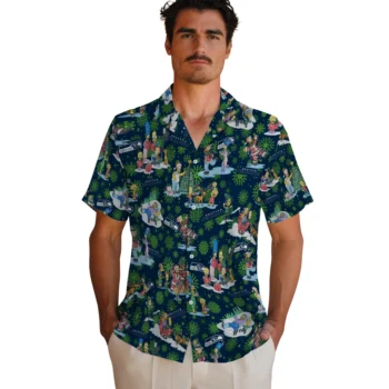 seattle seahawks simpsons christmas blue hawaiian shirts fashion forward