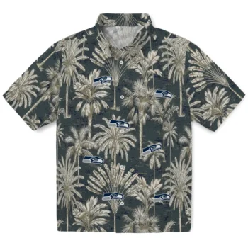 seattle seahawks palm shadows blue hawaiian shirts best selling