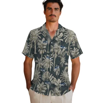 seattle seahawks palm shadows blue hawaiian shirts fashion forward
