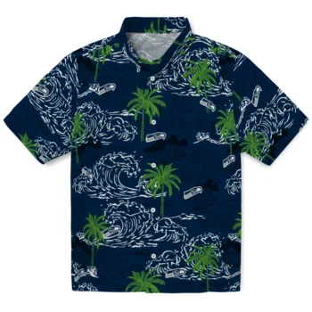 seattle seahawks wave palm blue hawaiian shirts best selling