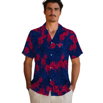 smu mustangs hibiscus petals blue hawaiian shirts fashion forward