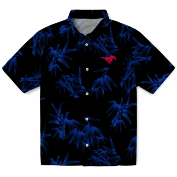 smu mustangs bamboo branches blue black hawaiian shirts best selling