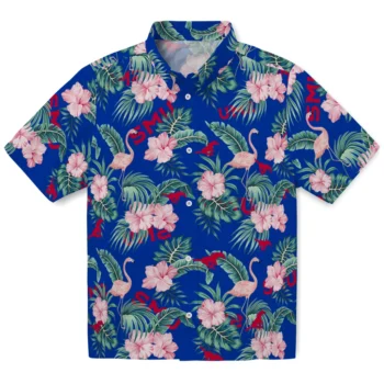 smu mustangs flamingo palms blue hawaiian shirts best selling