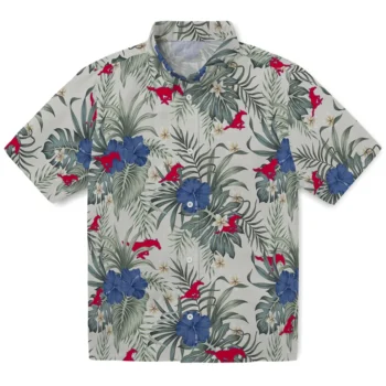 smu mustangs hibiscus designs beige hawaiian shirts best selling