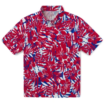 smu mustangs hibiscus overlay hawaiian shirts best selling