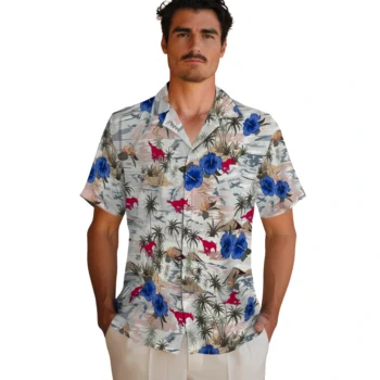 smu mustangs hibiscus seaside white hawaiian shirts fashion forward