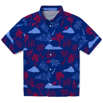 smu mustangs palm and clouds blue hawaiian shirts best selling