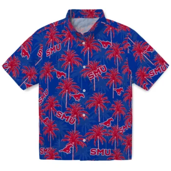 smu mustangs palm grove blue hawaiian shirts best selling