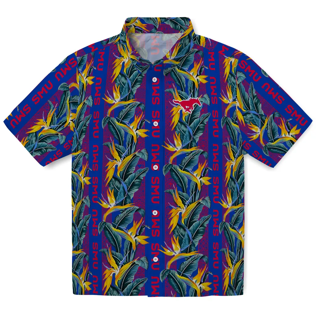 SMU Mustangs Hawaiian Shirt - Paradise Vines smu mustangs paradise vines blue hawaiian shirts best selling