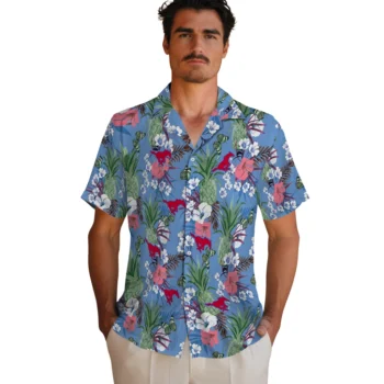smu mustangs pineapple bouquet best sky blue hawaiian shirts fashion forward