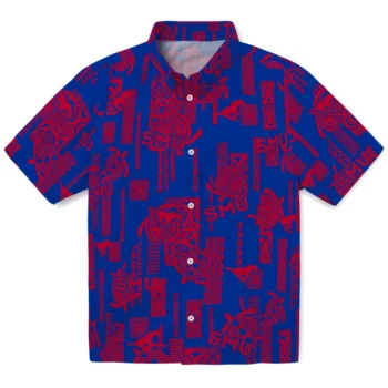 smu mustangs turtle lines blue hawaiian shirts best selling