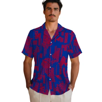 smu mustangs turtle lines blue hawaiian shirts fashion forward