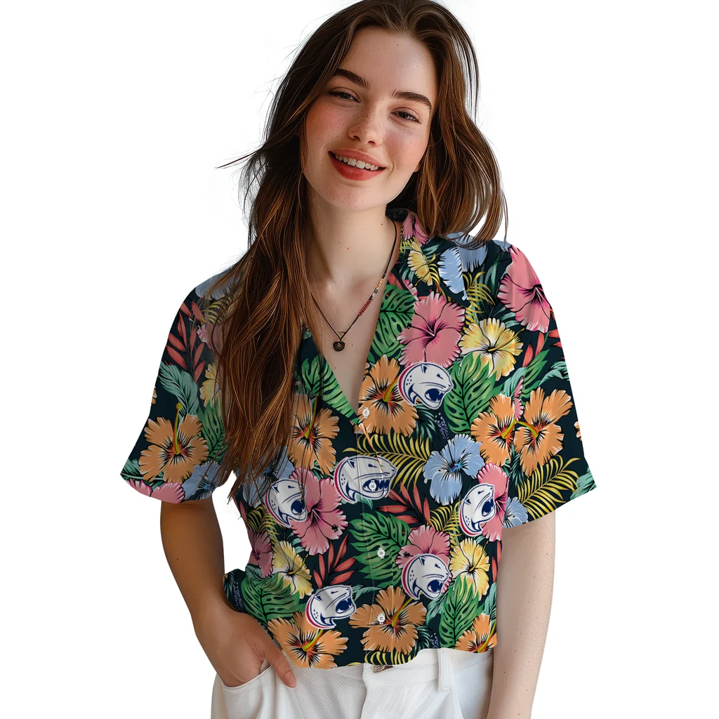 South Alabama Jaguars Hawaiian Shirt - Brilliant Hibiscus Garden south alabama jaguars brilliant hibiscus garden hawaiian shirts latest model