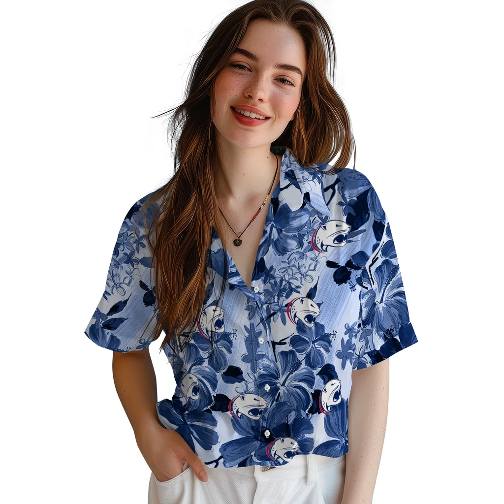 South Alabama Jaguars Hawaiian Shirt - Hibiscus Arrangement south alabama jaguars hibiscus arrangement blue hawaiian shirts latest model