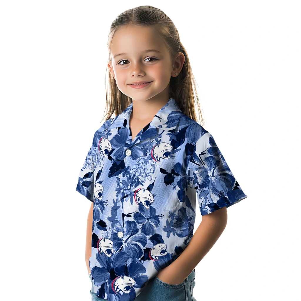 South Alabama Jaguars Hawaiian Shirt - Hibiscus Arrangement south alabama jaguars hibiscus arrangement blue hawaiian shirts premium grade