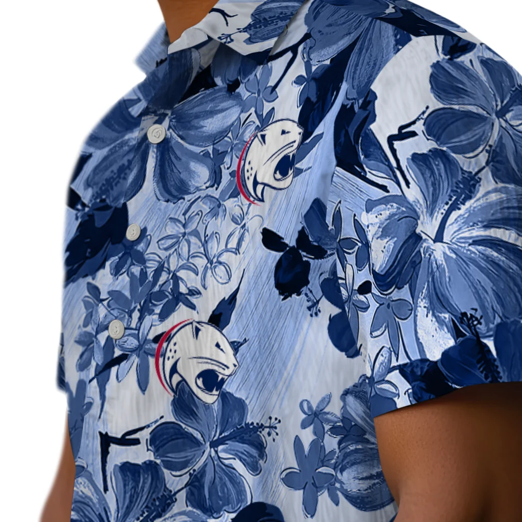 South Alabama Jaguars Hawaiian Shirt - Hibiscus Arrangement south alabama jaguars hibiscus arrangement blue hawaiian shirts trendy