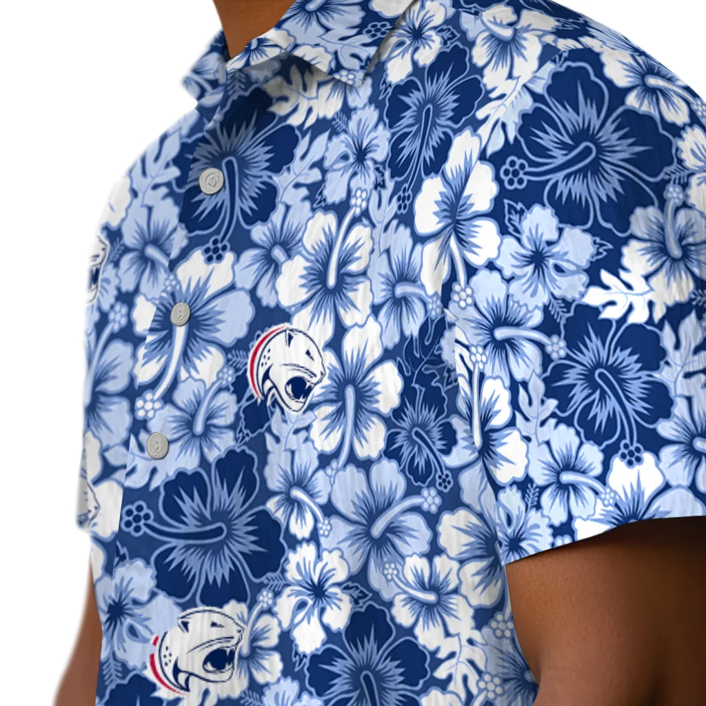 South Alabama Jaguars Hawaiian Shirt - Hibiscus Blooms south alabama jaguars hibiscus blooms blue hawaiian shirts trendy