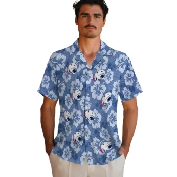 south alabama jaguars hibiscus cluster blue hawaiian shirts fashion forward