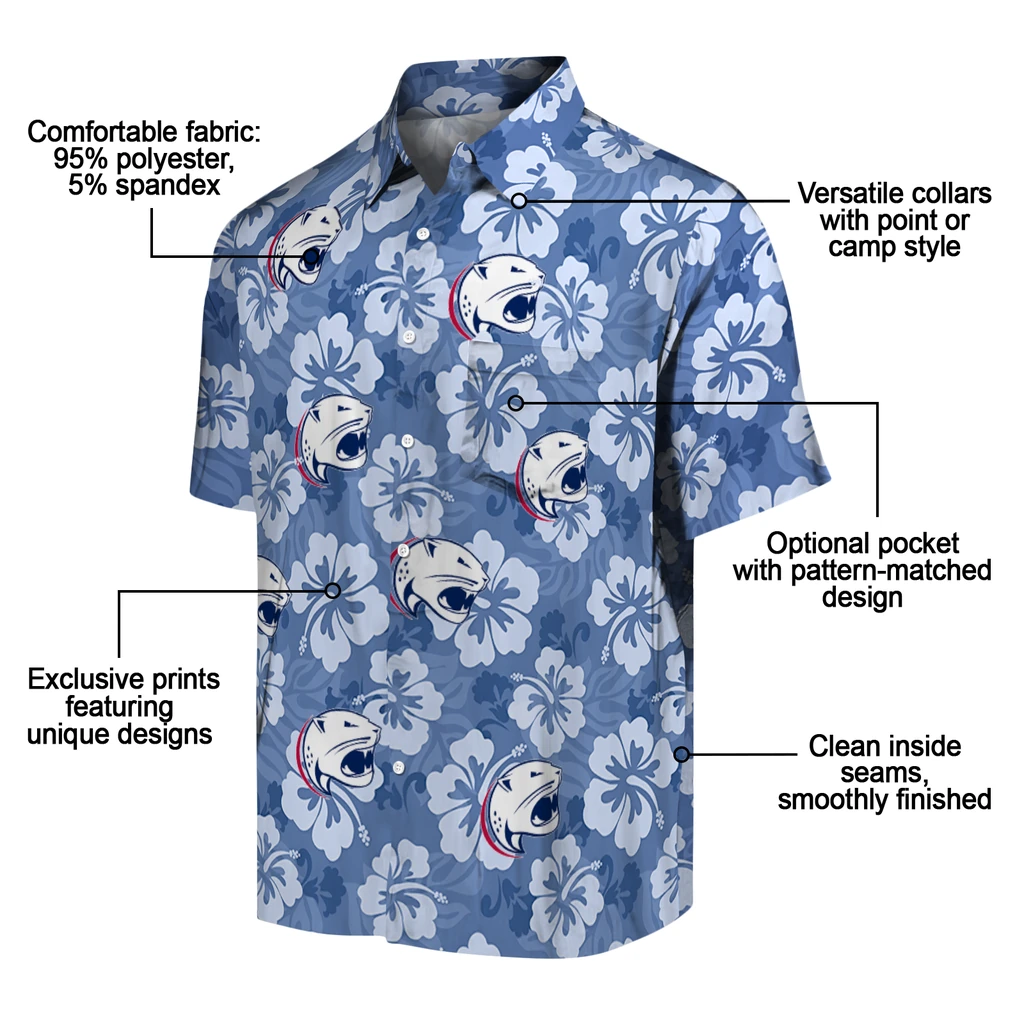South Alabama Jaguars Hawaiian Shirt - Hibiscus Cluster south alabama jaguars hibiscus cluster blue hawaiian shirts new arrival