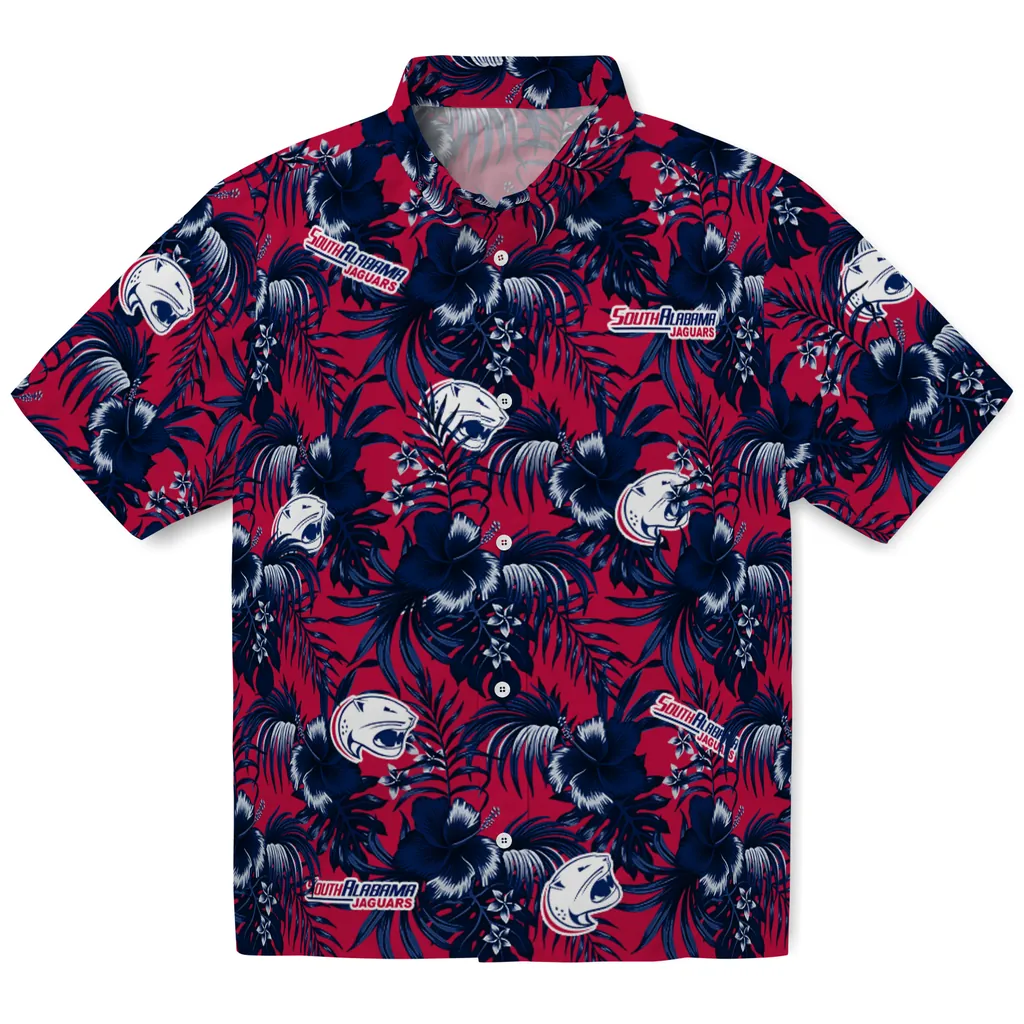 South Alabama Jaguars Hawaiian Shirt - Hibiscus Exotic south alabama jaguars hibiscus exotic blue hawaiian shirts best selling