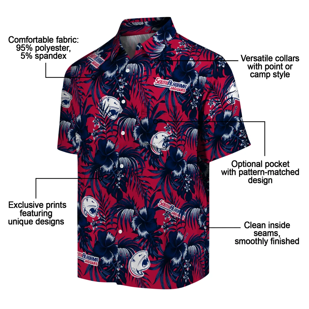 South Alabama Jaguars Hawaiian Shirt - Hibiscus Exotic south alabama jaguars hibiscus exotic blue hawaiian shirts new arrival