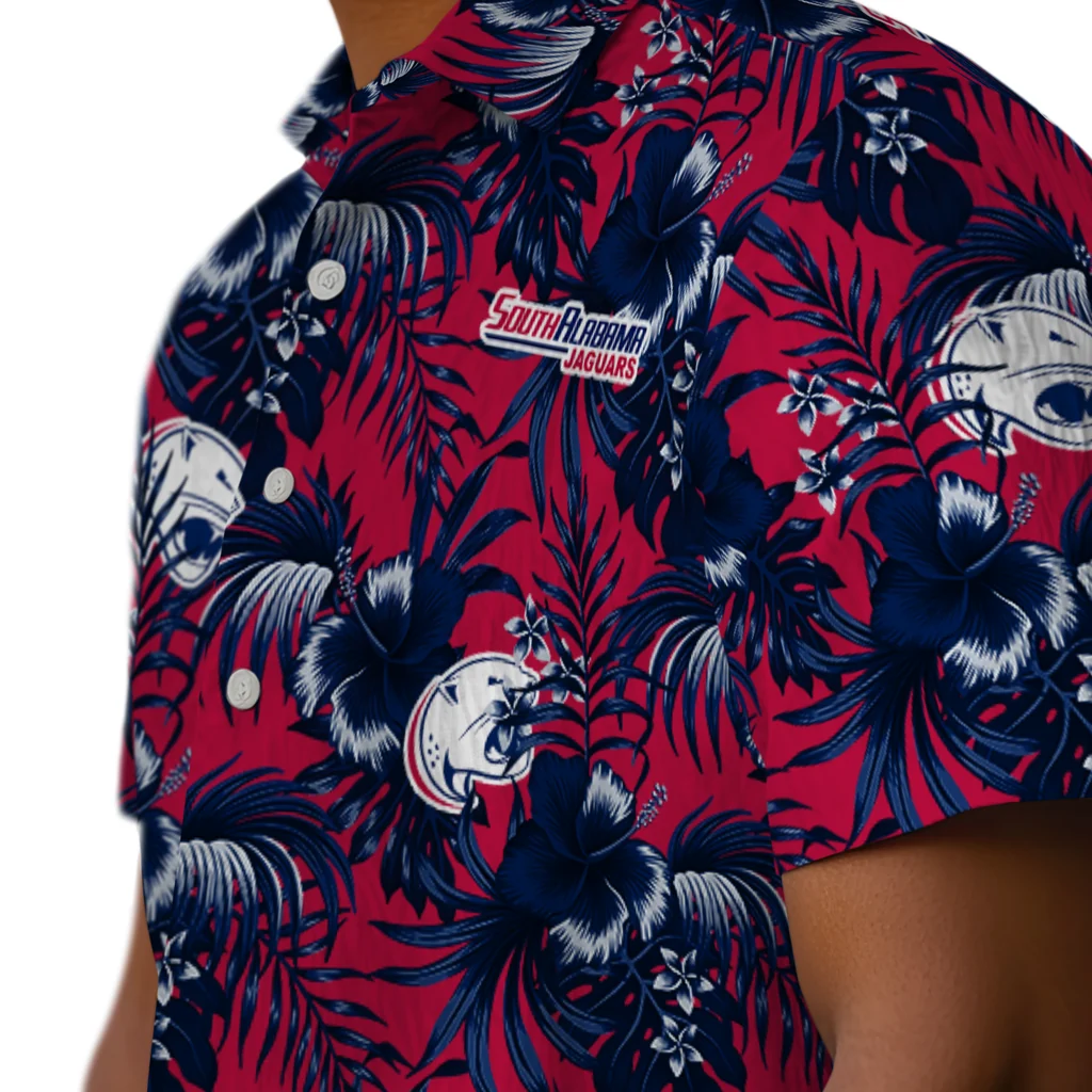South Alabama Jaguars Hawaiian Shirt - Hibiscus Exotic south alabama jaguars hibiscus exotic blue hawaiian shirts trendy