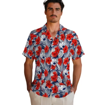 south alabama jaguars hibiscus fiesta red royal blue hawaiian shirts fashion forward