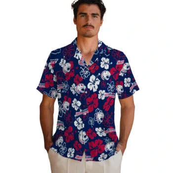 south alabama jaguars hibiscus bloom blue hawaiian shirts fashion forward