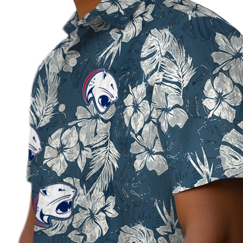 South Alabama Jaguars Hawaiian Shirt - Hibiscus Flowers south alabama jaguars hibiscus flowers navy blue hawaiian shirts trendy