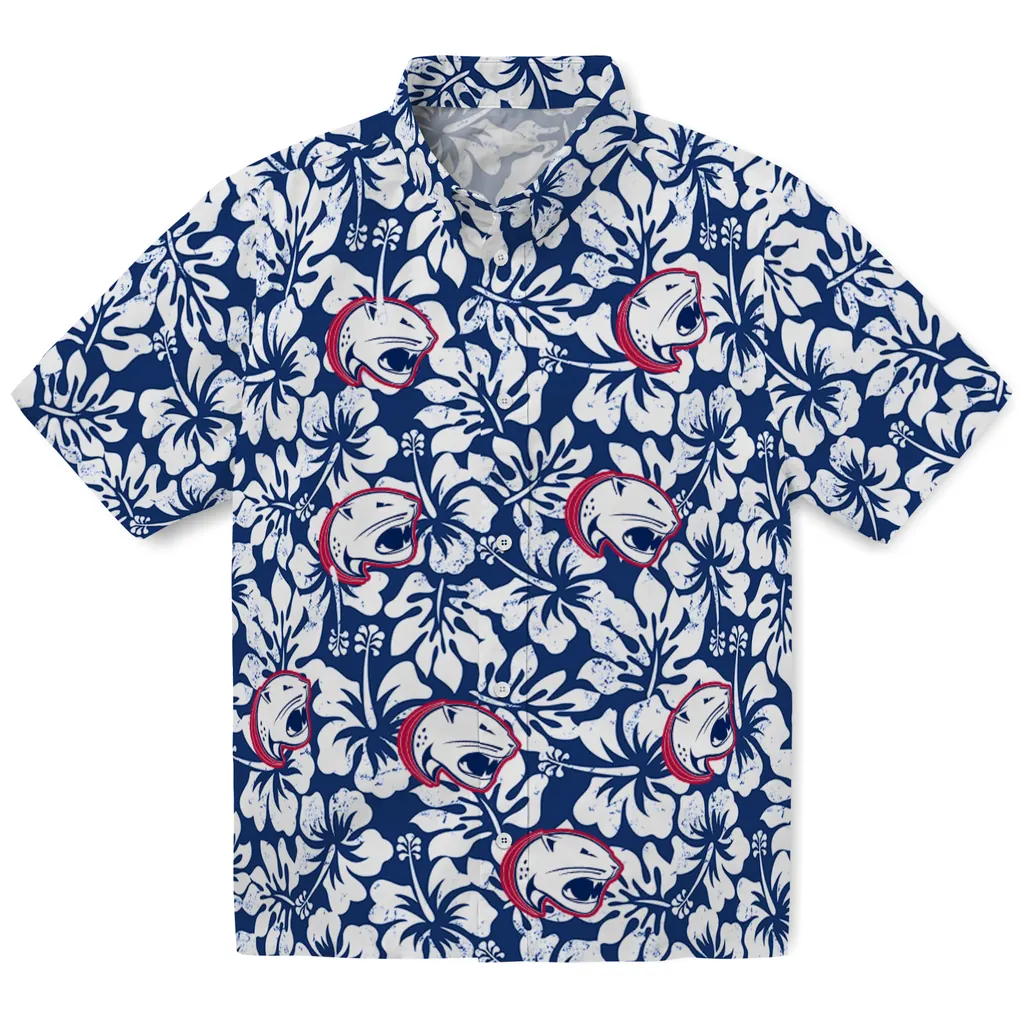 South Alabama Jaguars Hawaiian Shirt - Hibiscus Motif south alabama jaguars hibiscus motif blue white hawaiian shirts best selling