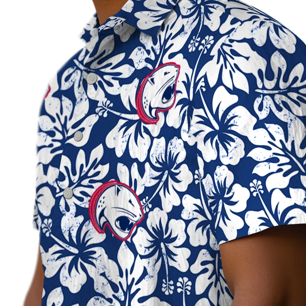 South Alabama Jaguars Hawaiian Shirt - Hibiscus Motif south alabama jaguars hibiscus motif blue white hawaiian shirts trendy