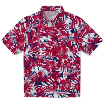 south alabama jaguars hibiscus overlay hawaiian shirts best selling