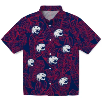 south alabama jaguars leaf outline blue hawaiian shirts best selling