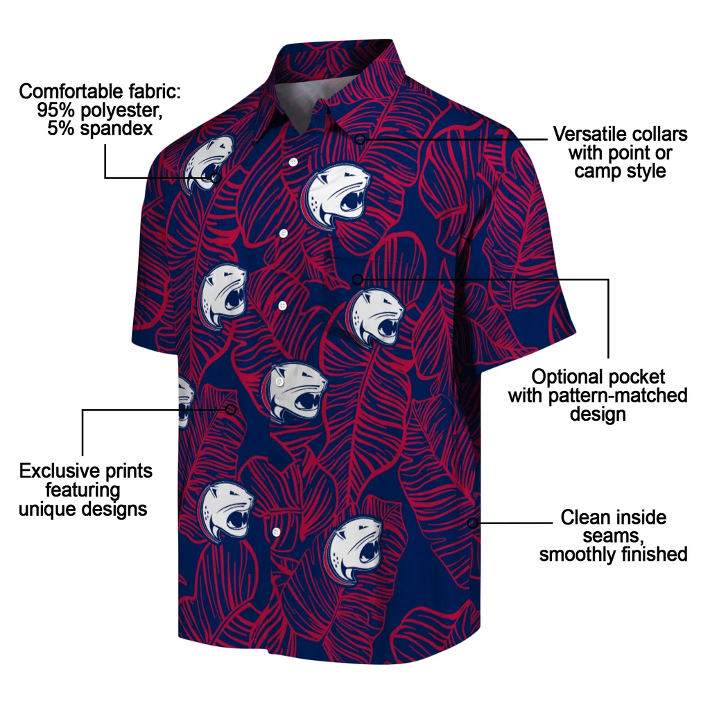 South Alabama Jaguars Hawaiian Shirt - Leaf Outline south alabama jaguars leaf outline blue hawaiian shirts new arrival