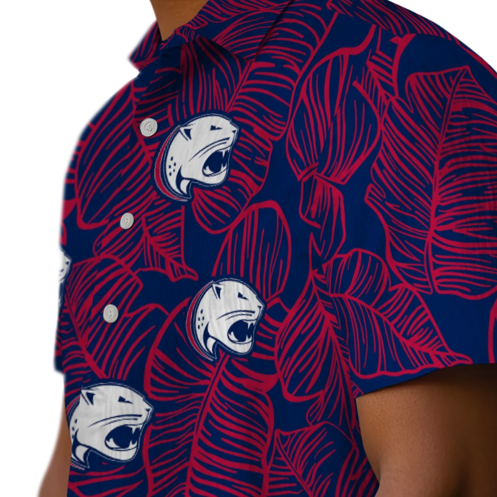 South Alabama Jaguars Hawaiian Shirt - Leaf Outline south alabama jaguars leaf outline blue hawaiian shirts trendy