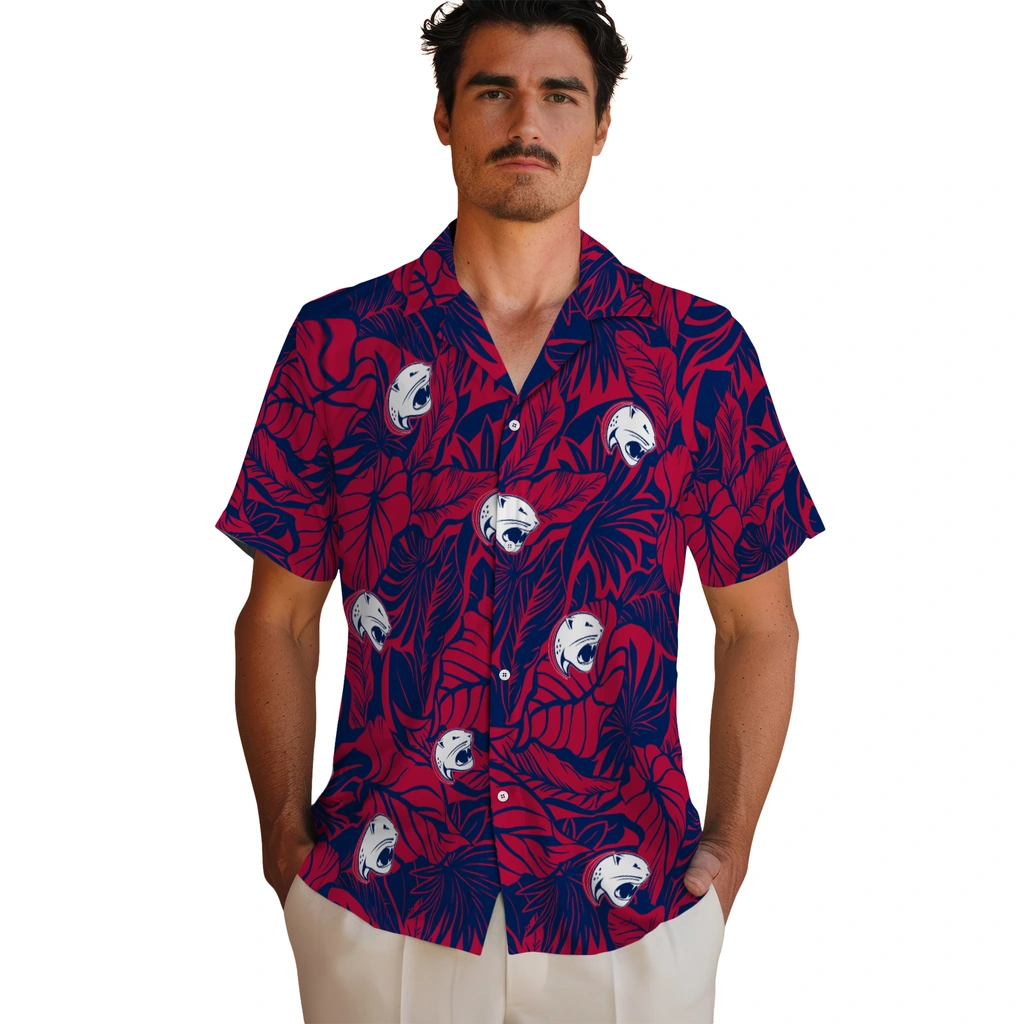 South Alabama Jaguars Hawaiian Shirt - Monstera Layer south alabama jaguars monstera layer blue hawaiian shirts fashion forward