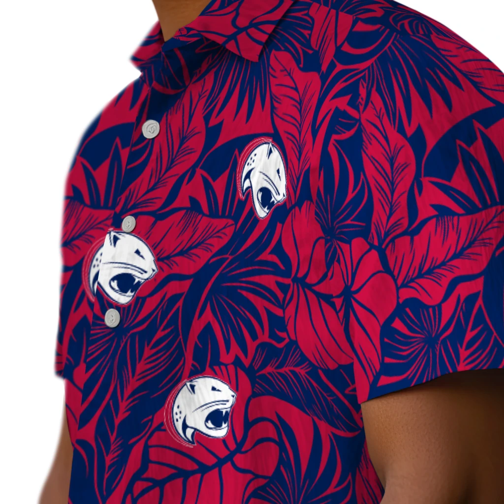 South Alabama Jaguars Hawaiian Shirt - Monstera Layer south alabama jaguars monstera layer blue hawaiian shirts trendy